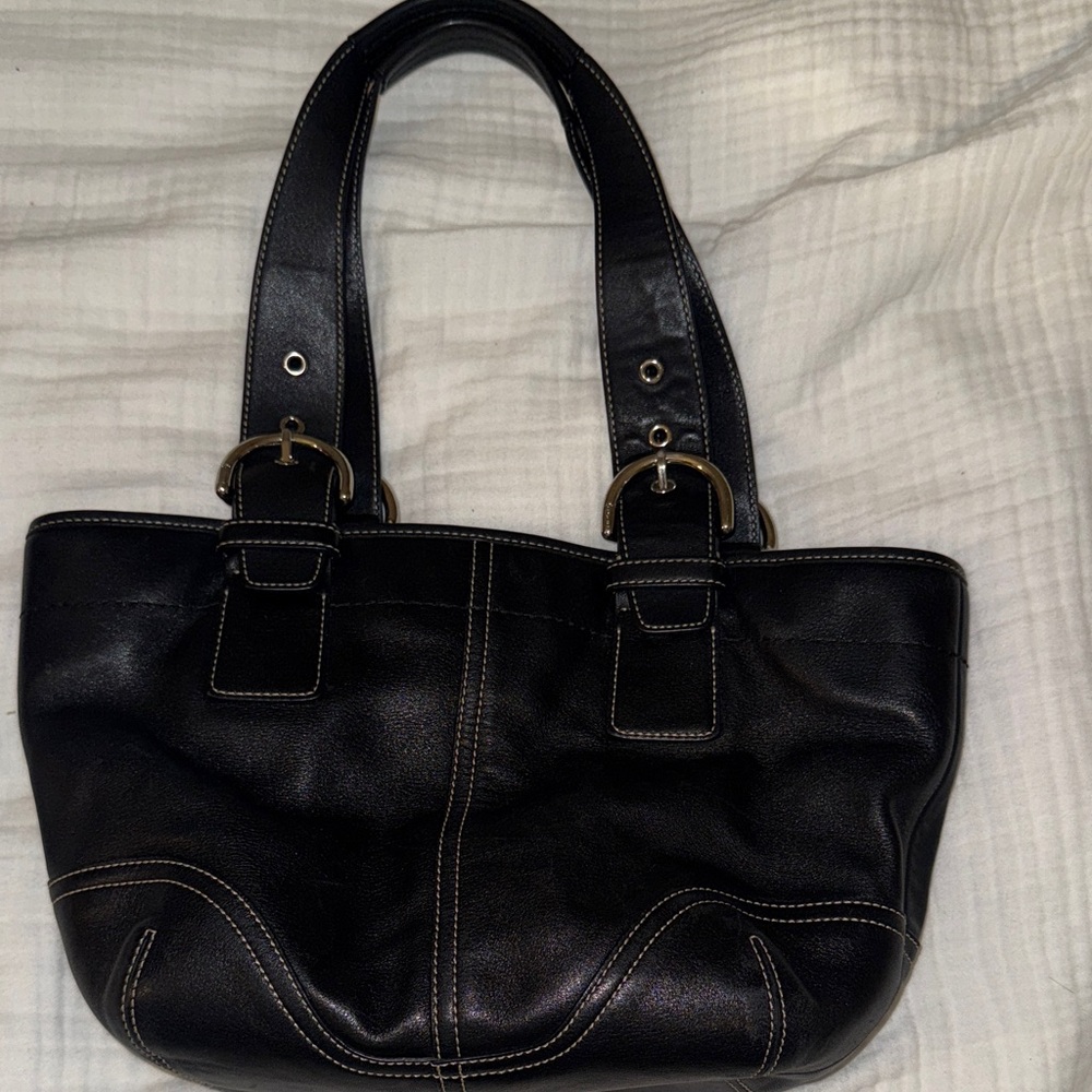 Coach Black Leather Shoulder Bag